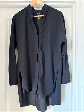 ADAY Women's Black Button-Down Long Sleeve Shirt